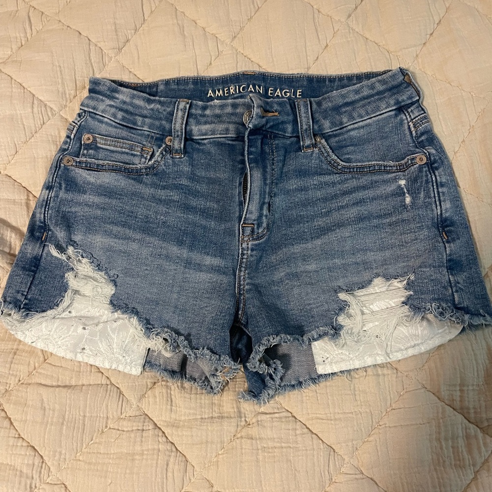 American Eagle Outfitters Distressed Blue Jean Shorts